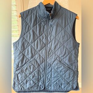 J.Crew Authentic Outerwear Blue Men's Med Quilted Vest Full Zip Stand-Up Collar